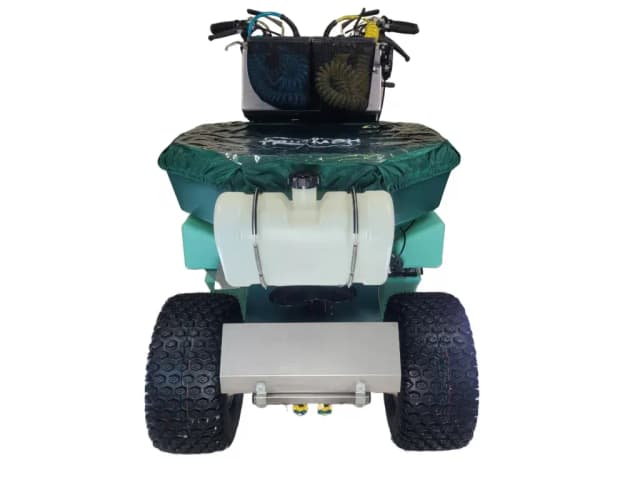 A PermaGreen Triumph fitted with its spray tank and accessory basket