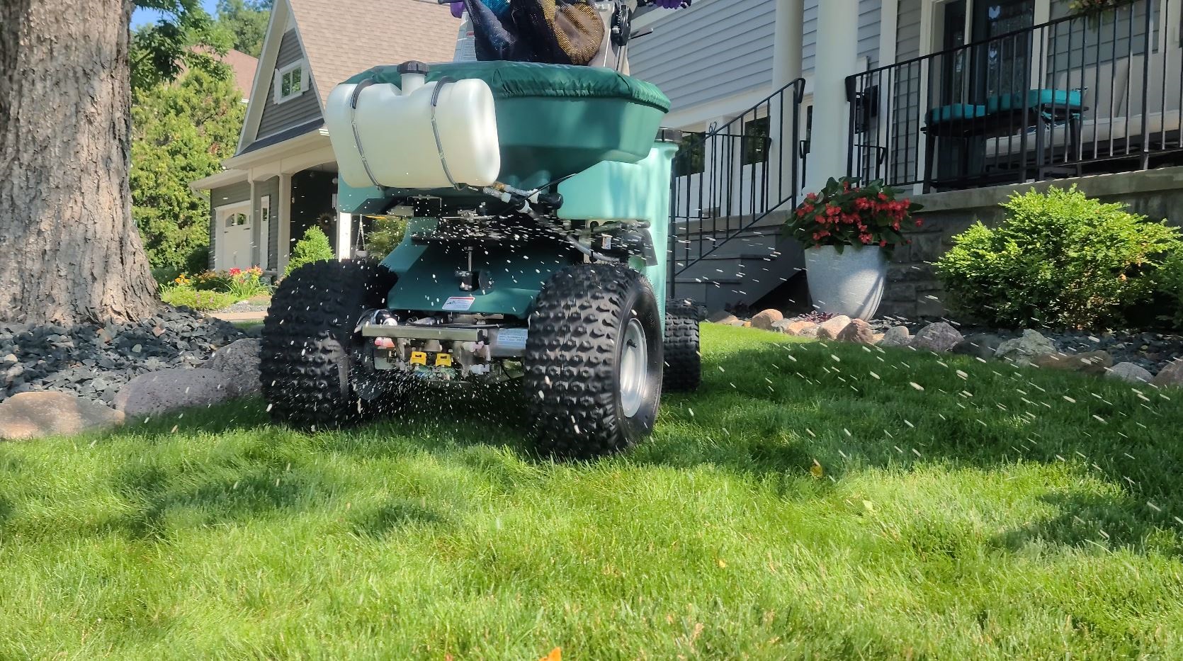 2025 PermaGreen Triumph spreader sprayer spraying fertilizer seed